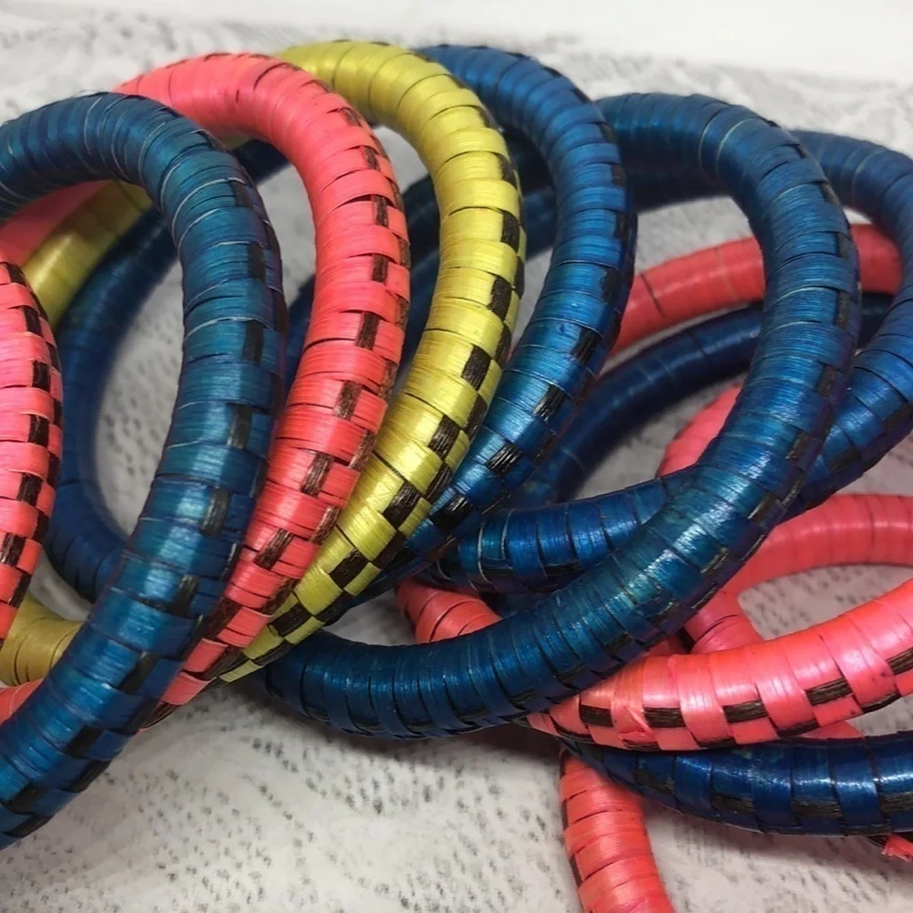 Huge bundle lot 12 bangle bracelets boho festival stackable layer colorful.